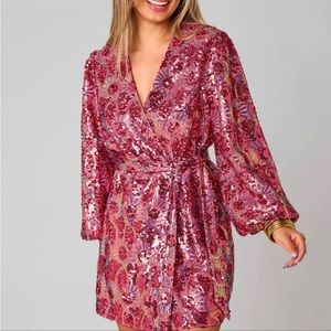 Buddy love Adeline sequin wrap dress
